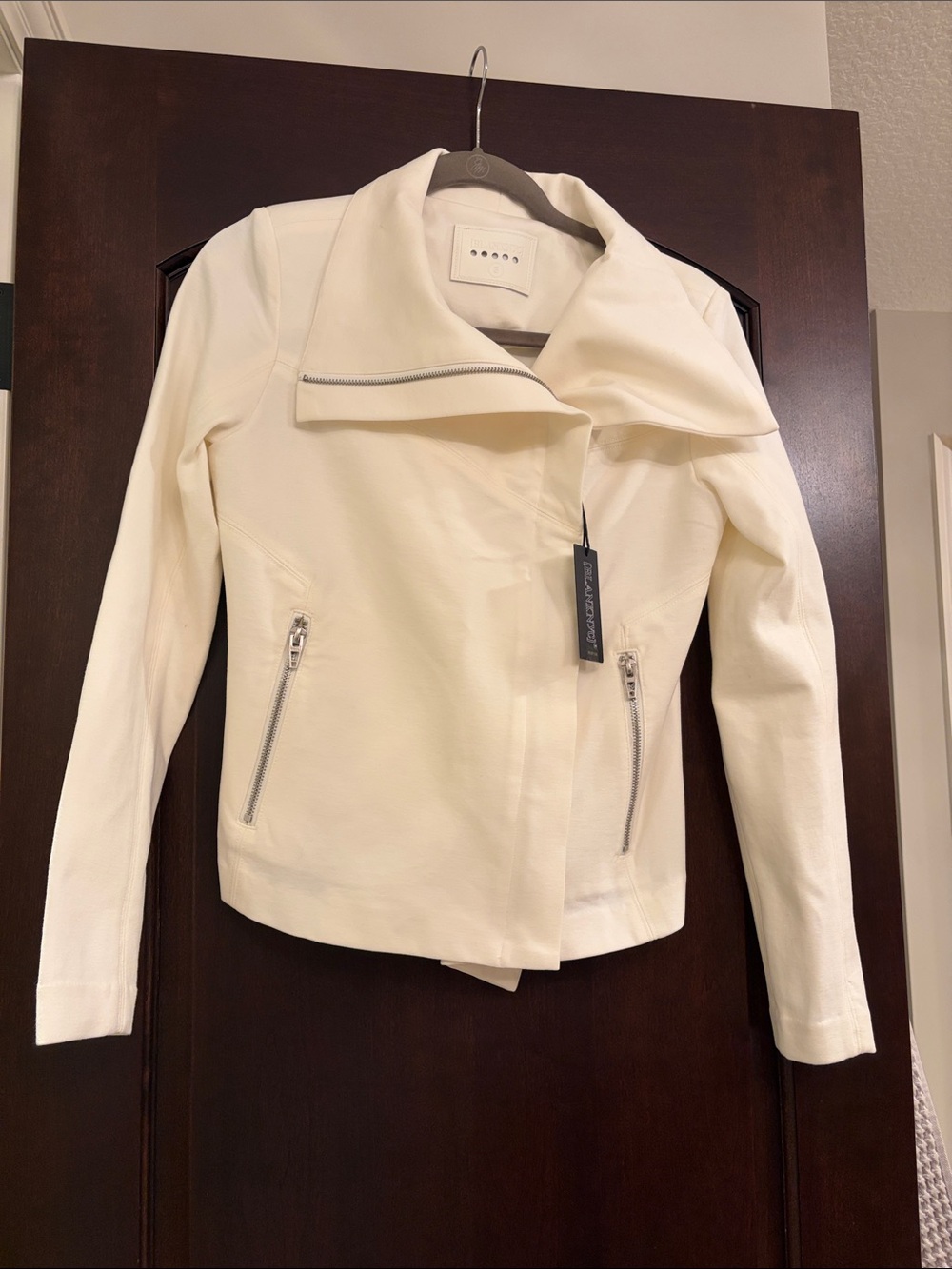 NEW Blank NYC Moto Cropped Jacket Off White Sm NWT